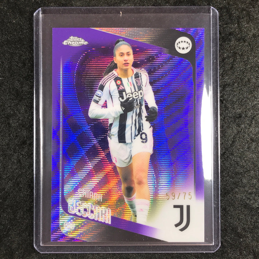 2025-26 Topps Chrome UEFA Women's UCL CHIARA BECCARI Purple Wave 59/75 #74