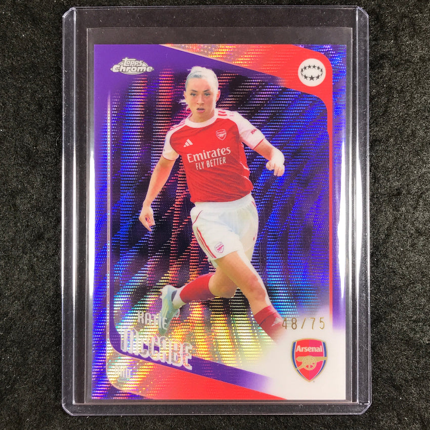 2025-26 Topps Chrome UEFA Women's UCL KATIE MCCABE Purple Wave 48/75 #79