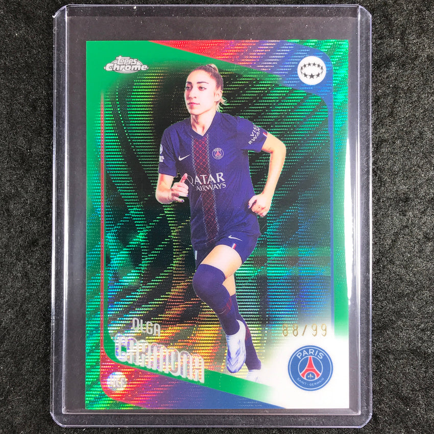2025-26 Topps Chrome UEFA Women's UCL OLGA CARMONA Green Wave 88/99 #36