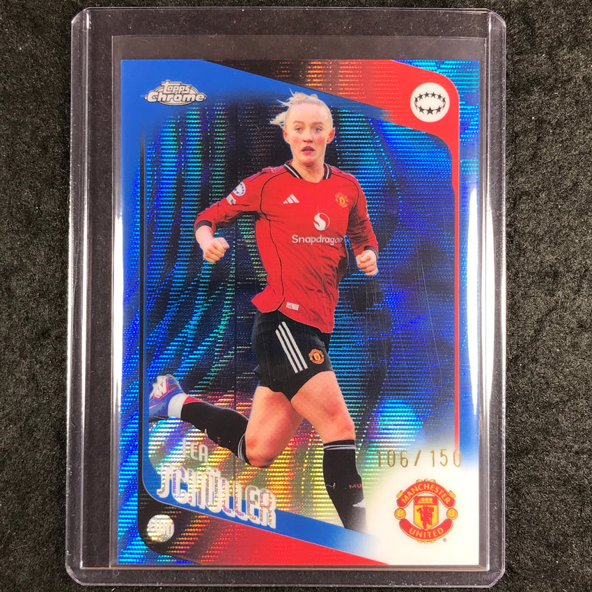 2025-26 Topps Chrome UEFA Women's UCL LEA SCHULLER Blue Wave 106/150 #66