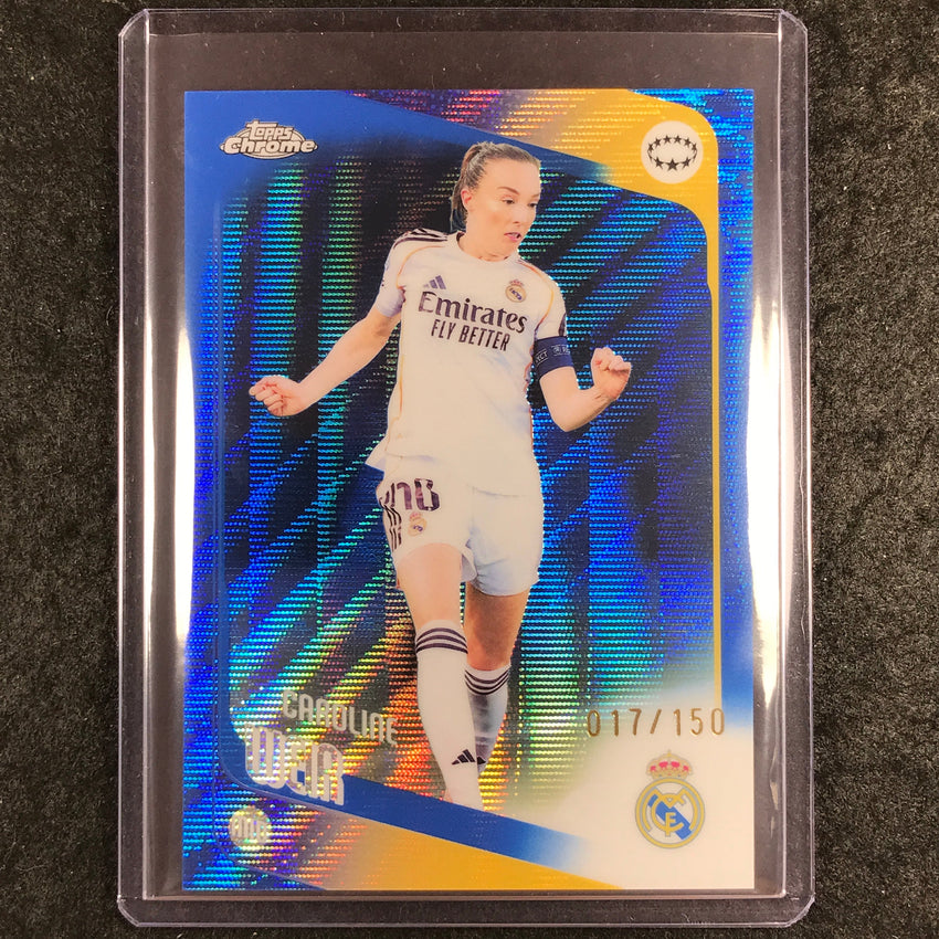 2025-26 Topps Chrome UEFA Women's UCL CAROLINE WEIR Blue Wave 17/150 #87