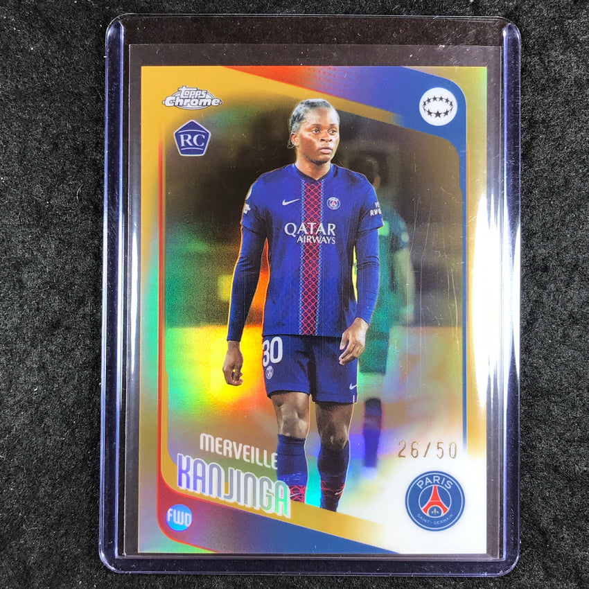 2025-26 Topps Chrome UEFA Women's UCL MERVEILLE KANJINGA Rookie Gold 26/50 #35