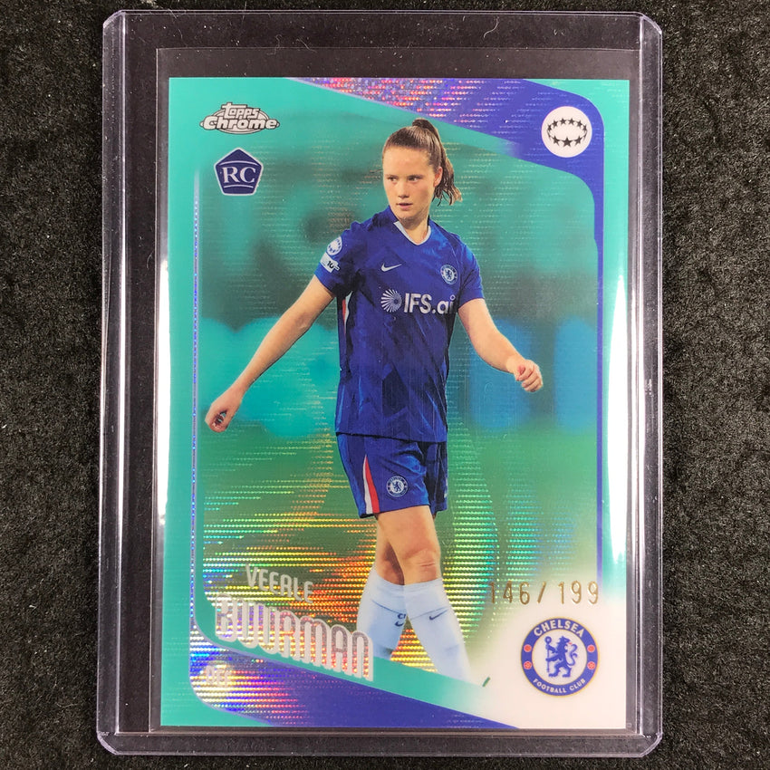 2025-26 Topps Chrome UEFA Women's UCL VEERLE BUURMAN Rookie Aqua Wave 146/199 #9
