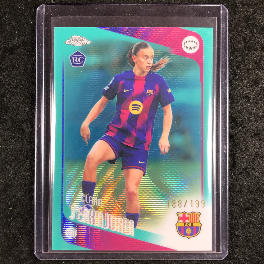 2025-26 Topps Chrome UEFA Women's CLARA SERRAJORDI Rookie Aqua Wave 188/199 #31