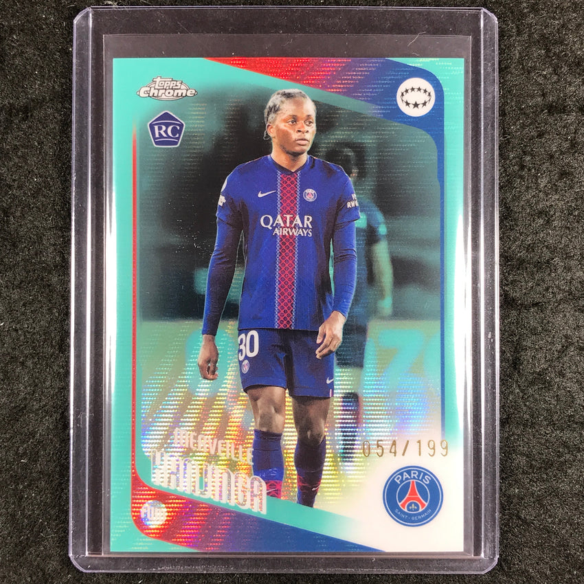 2025-26 Topps Chrome UEFA Women's MERVEILLE KANJINGA Rookie Aqua Wave 54/199 #35