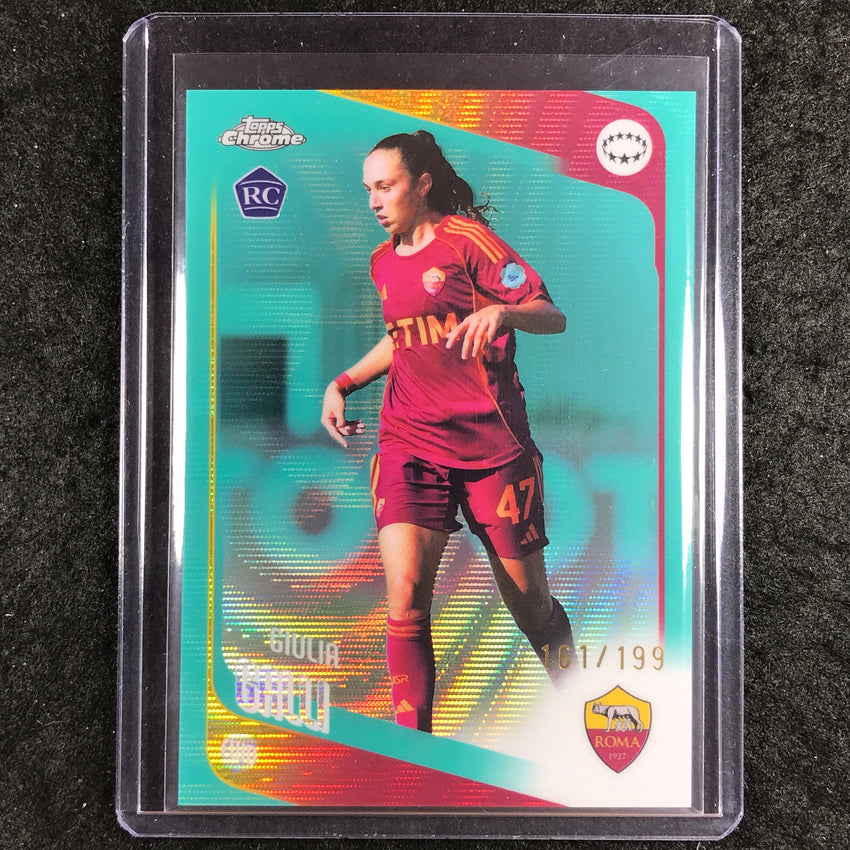 2025-26 Topps Chrome UEFA Women's UCL GIULIA GALLI Rookie Aqua Wave 161/199 #40