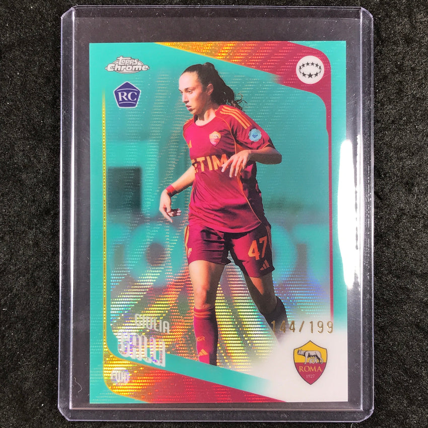 2025-26 Topps Chrome UEFA Women's UCL GIULIA GALLI Rookie Aqua Wave 144/199 #40