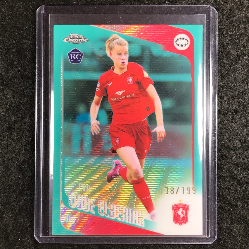 2025-26 Topps Chrome UEFA Women's EVA OUDE ELBERINK Rookie Aqua Wave 138/199 #56