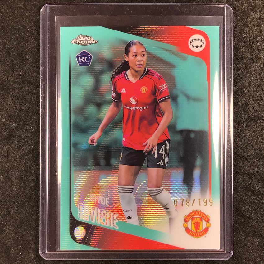 2025-26 Topps Chrome UEFA Women's UCL JAYDE RIVIERE Rookie Aqua Wave 78/199 #58