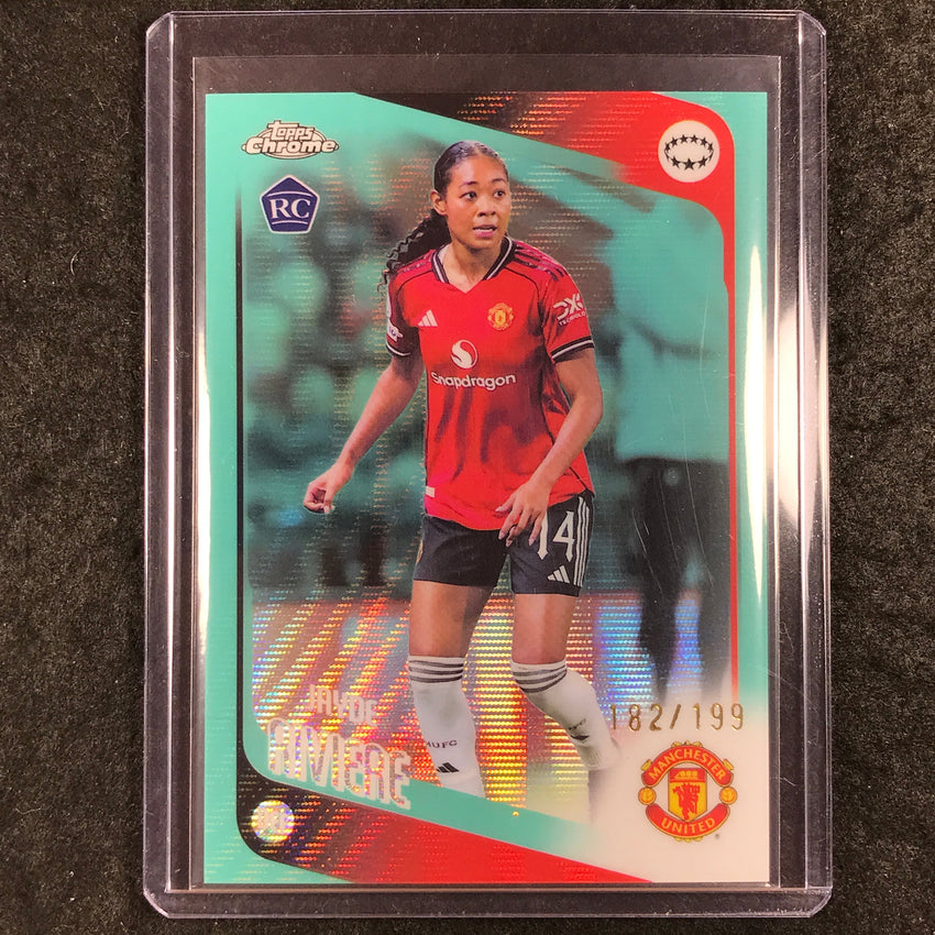 2025-26 Topps Chrome UEFA Women's UCL JAYDE RIVIERE Rookie Aqua Wave 182/199 #58