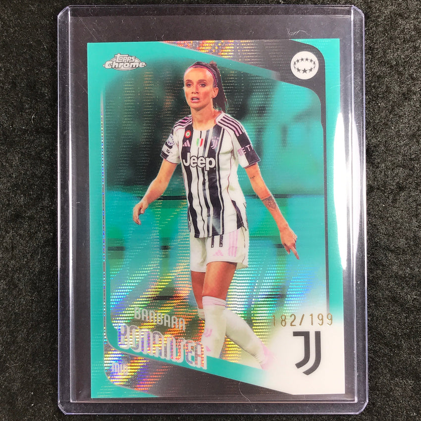 2025-26 Topps Chrome UEFA Women's UCL BARBARA BONANSEA Aqua Wave 182/199 #61