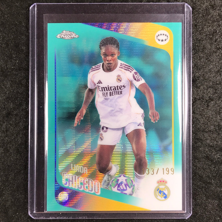 2025-26 Topps Chrome UEFA Women's UCL LINDA CAICEDO Aqua Wave 133/199 #63