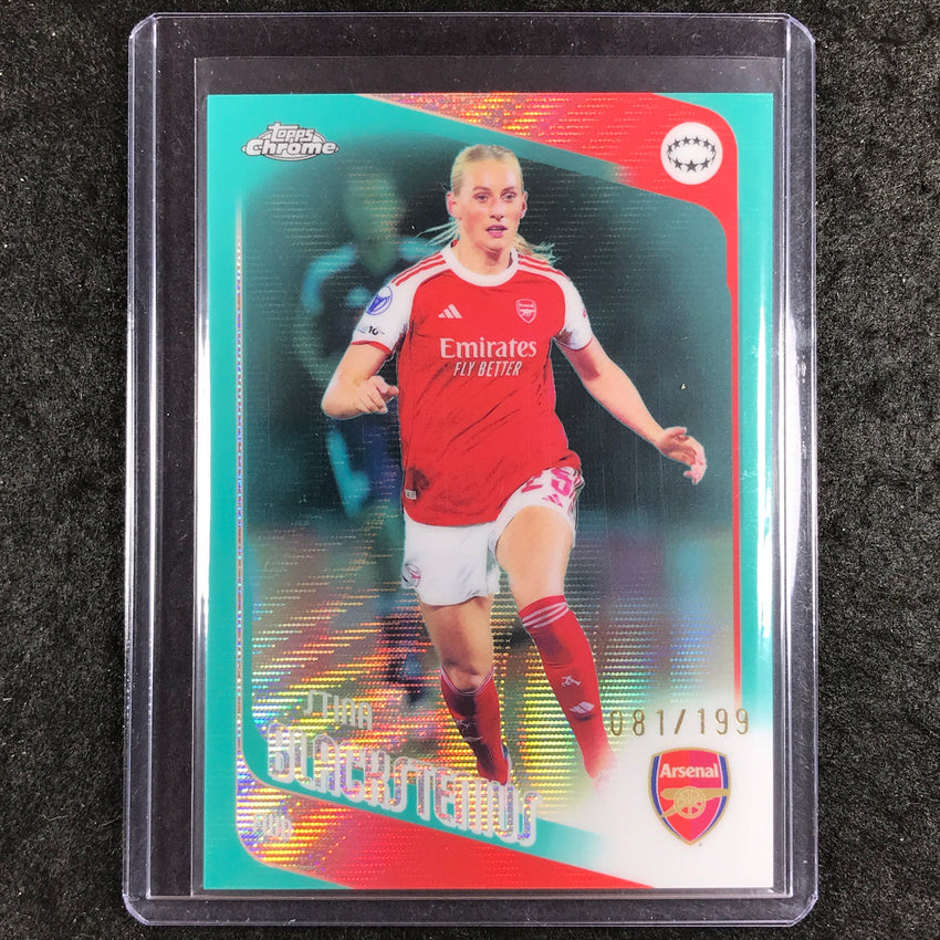 2025-26 Topps Chrome UEFA Women's UCL STINA BLACKSTENIUS Aqua Wave 81/199 #95