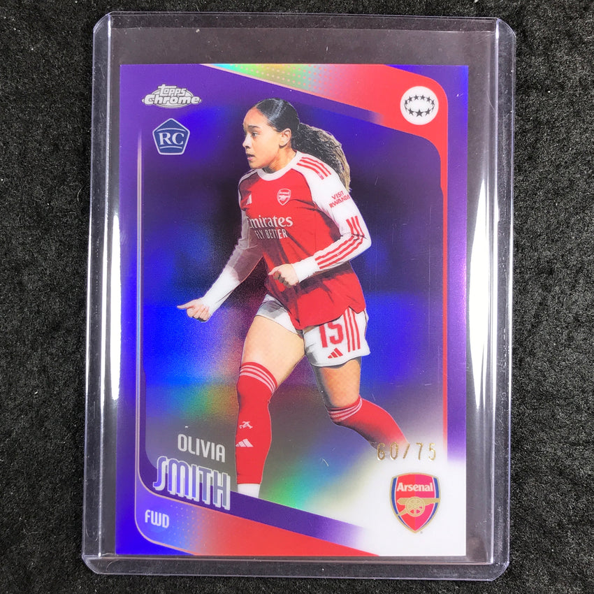 2025-26 Topps Chrome UEFA Women's UCL OLIVIA SMITH Rookie Purple 60/75 #16