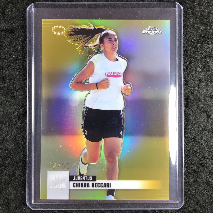 2025-26 Topps Chrome UEFA Women's UCL CHIARA BECCARI Inside Look Gold 12/50 #19