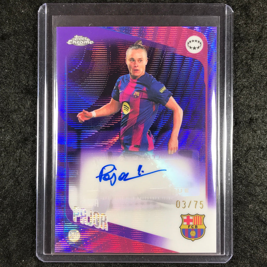 2025-26 Topps Chrome UEFA Women's UCL EWA PAJOR Chrome Auto Purple Wave 3/75