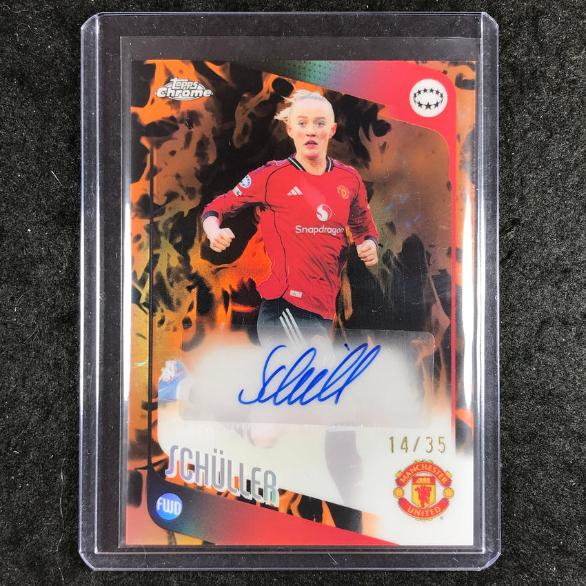 2025-26 Topps Chrome UEFA Women's UCL LEA SCHULLER Chrome Auto Inferno 14/35