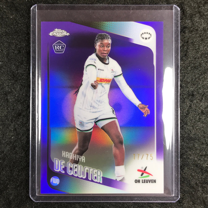 2025-26 Topps Chrome UEFA Women's UCL KADHIYA DE CEUSTER Rookie Purple 17/75 #48