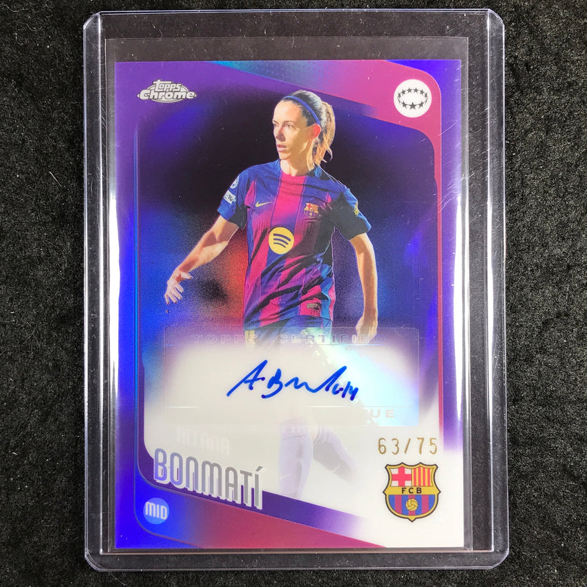 2025-26 Topps Chrome UEFA Women's UCL AITANA BONMATI Chrome Auto Purple 63/75