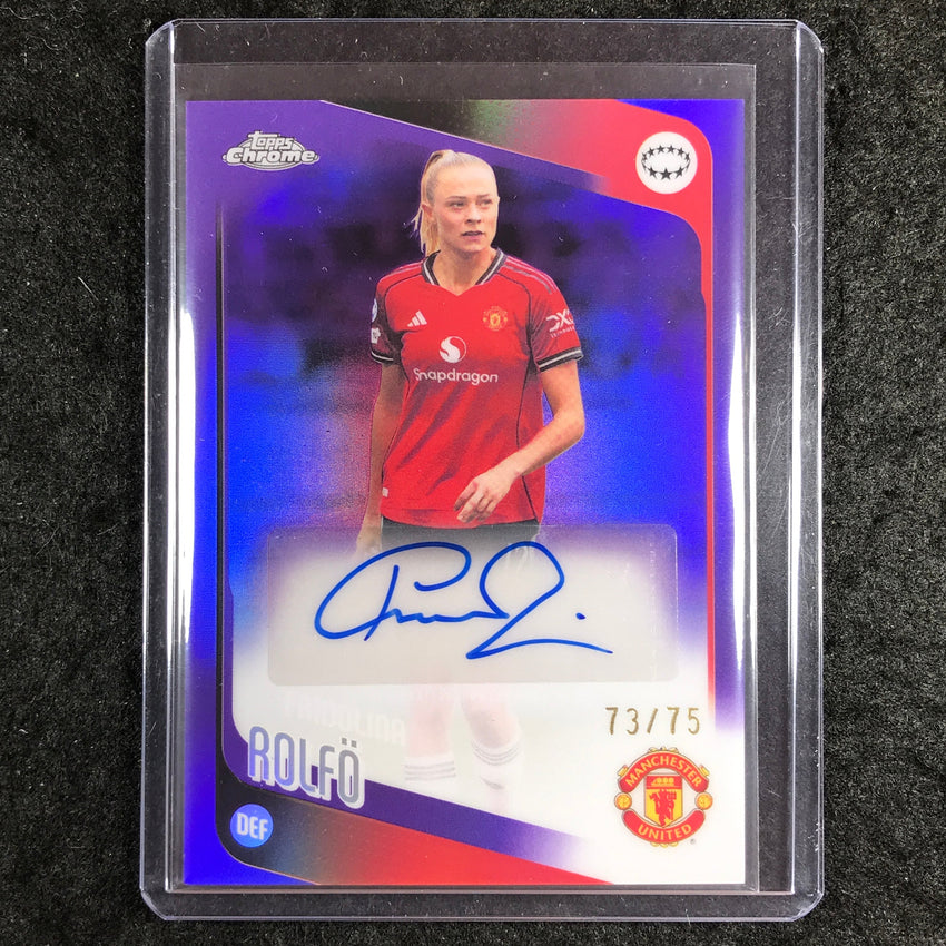 2025-26 Topps Chrome UEFA Women's UCL FRIDOLINA ROLFO Chrome Auto Purple 73/75