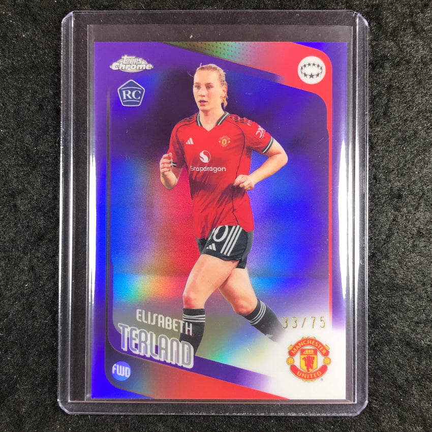 2025-26 Topps Chrome UEFA Women's UCL ELISABETH TERLAND Rookie Purple 33/75 #71