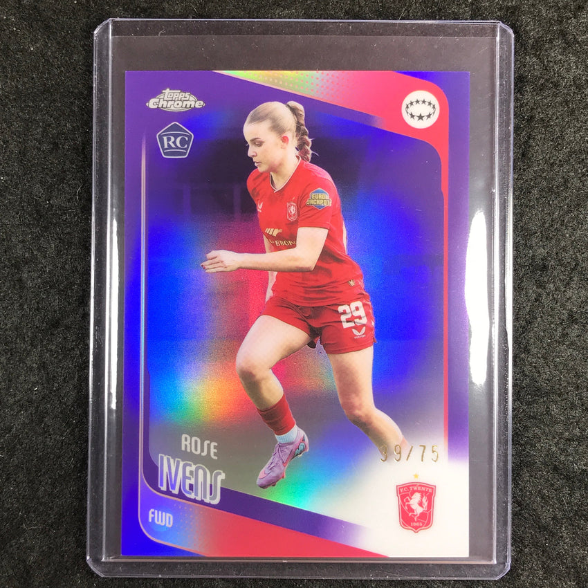 2025-26 Topps Chrome UEFA Women's UCL ROSE IVENS Rookie Purple 39/75 #73