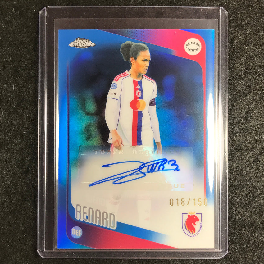 2025-26 Topps Chrome UEFA Women's UCL WENDIE RENARD Chrome Auto Blue 18/150