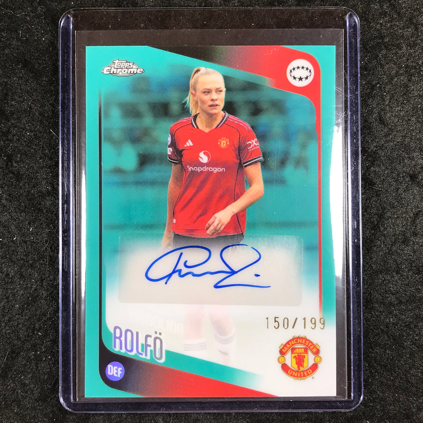 2025-26 Topps Chrome UEFA Women's UCL FRIDOLINA ROLFO Chrome Auto Aqua 150/199