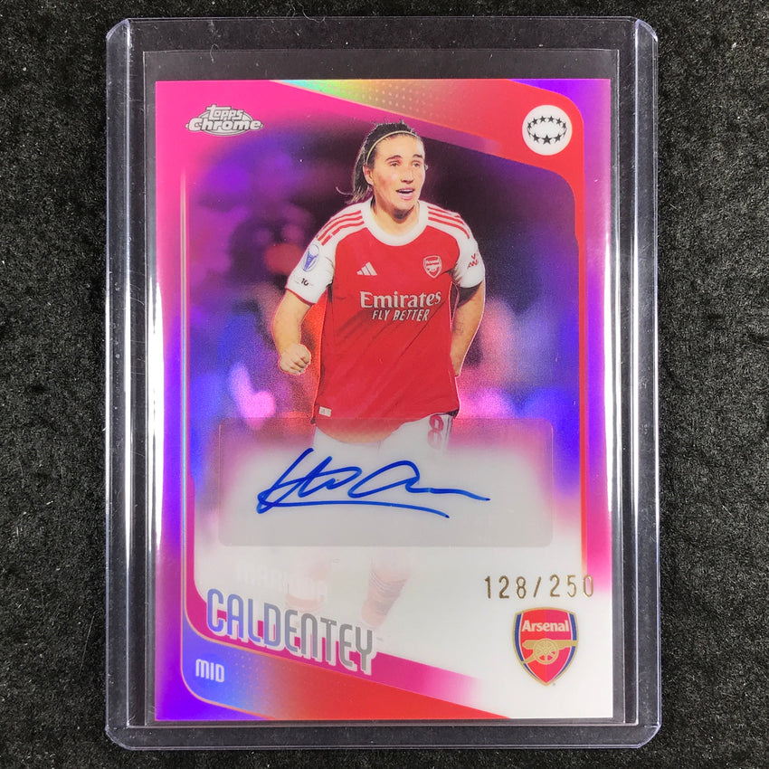 2025-26 Topps Chrome UEFA Women's UCL MARIONA CALDENTEY Chrome Auto Pink 128/250
