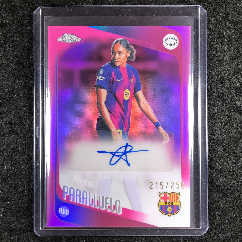 2025-26 Topps Chrome UEFA Women's UCL SALMA PARALLUELO Chrome Auto Pink 215/250