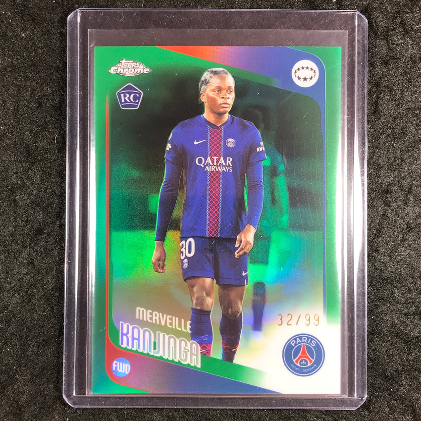 2025-26 Topps Chrome UEFA Women's UCL MERVEILLE KANJINGA Green 32/99 #35