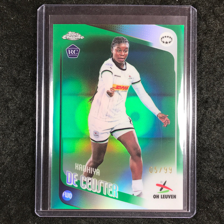 2025-26 Topps Chrome UEFA Women's UCL KADHIYA DE CEUSTER Rookie Green 5/99 #48