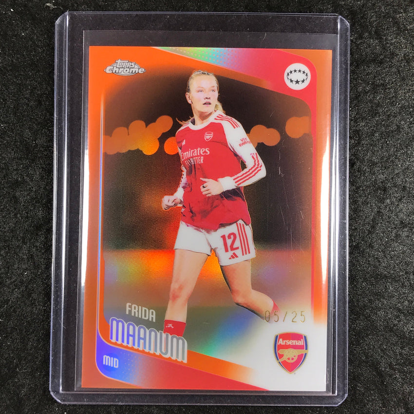 2025-26 Topps Chrome UEFA Women's UCL FRIDAY MAANUM Orange 5/25 #65