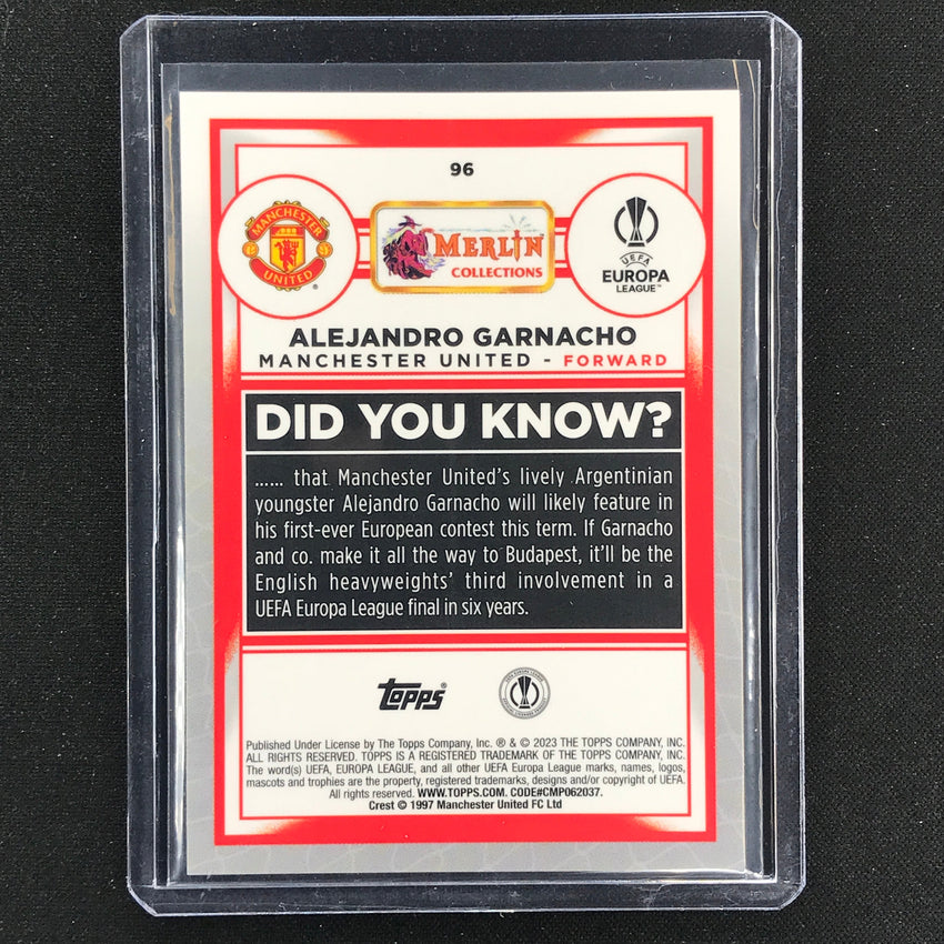 2022-23 Merlin Chrome Uefa Alejandro Garnacho Rookie Purple Wave 11/15