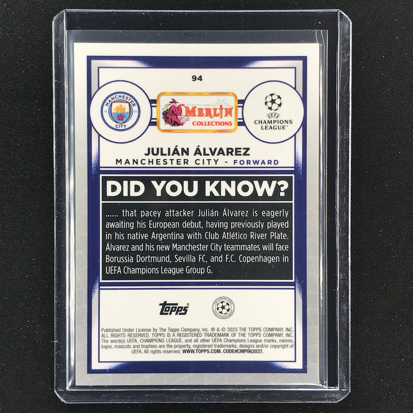2022-23 Merlin Chrome Uefa Julian Alvarez Rookie Red 7/10