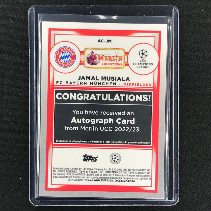 2022-23 Merlin Chrome Uefa Jamal Musiala Base Auto Mojo 28/99