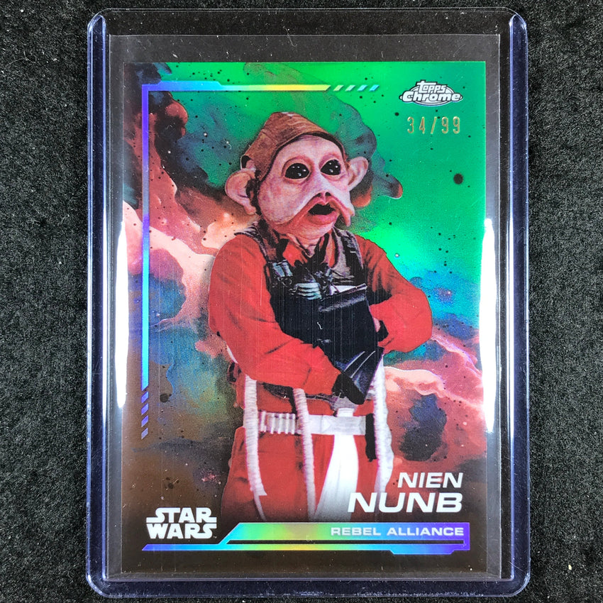2024 Topps Chrome Star Wars NIEN NUNB Base Kashyyyk Green 34/99 #122