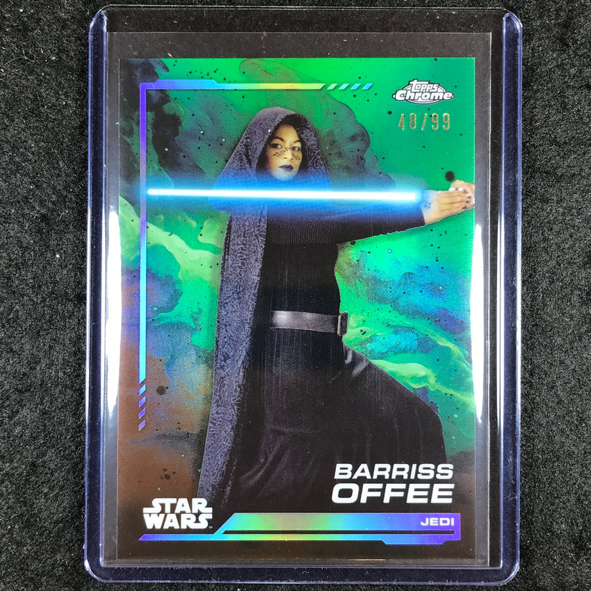 2024 Topps Chrome Star Wars BARRISS OFFEE Base Kashyyyk Green 48/99 #144
