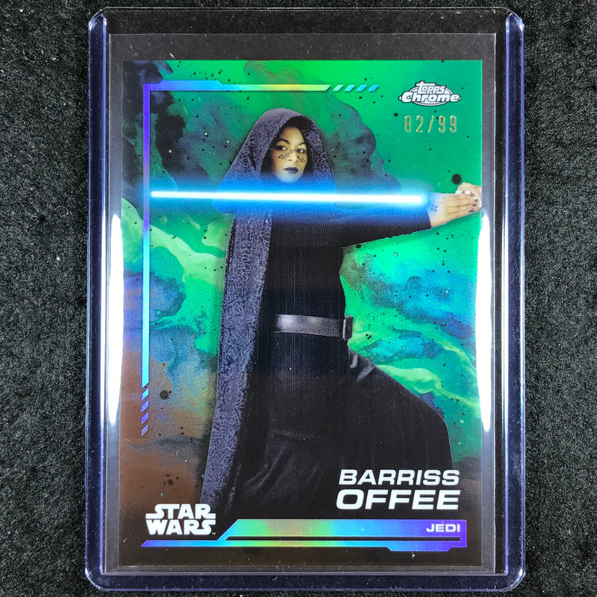 2024 Topps Chrome Star Wars BARRISS OFFEE Base Kashyyyk Green 82/99 #144