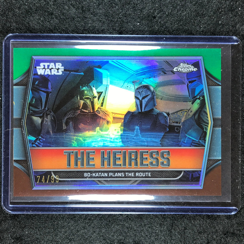 2024 Topps Chrome Star Wars BO-KATAN PLANS THE ROUTE The Heiress Green 74/99 #4