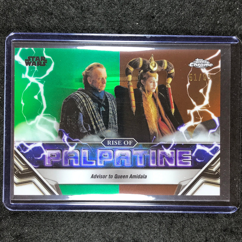 2024 Topps Chrome Star Wars ADVISOR QUEEN AMIDALA Rise of Palpatine Green 51/99