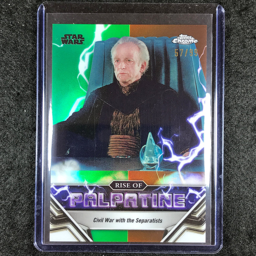 2024 Topps Chrome Star Wars WAR WITH SEPARATISTS Rise of Palpatine Green 57/99