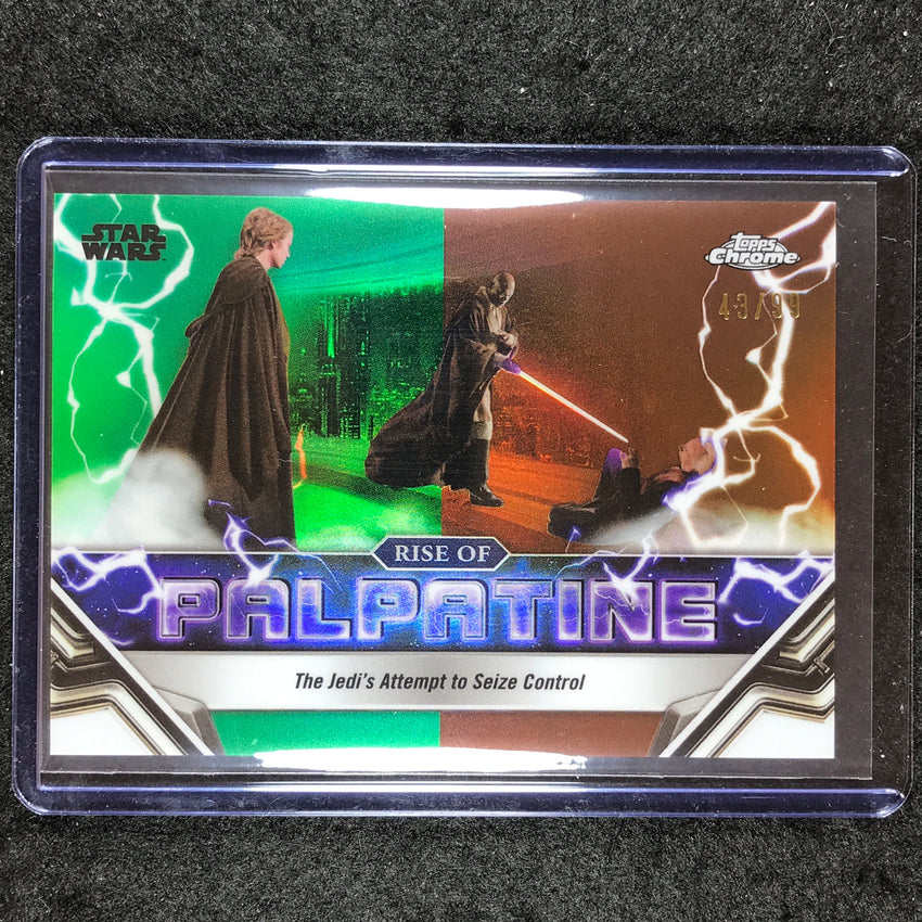 2024 Topps Chrome Star Wars SEIZE CONTROL Rise of Palpatine Green 43/99