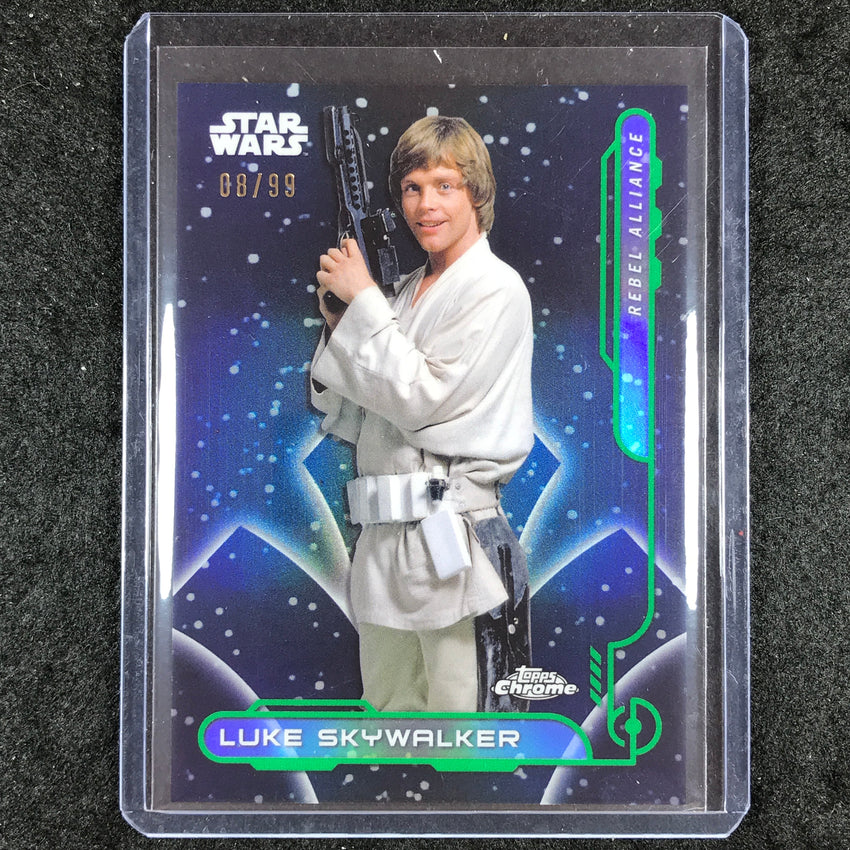2024 Topps Chrome Star Wars LUKE SKYWALKER Galactic Civil War Rebel Green 8/99