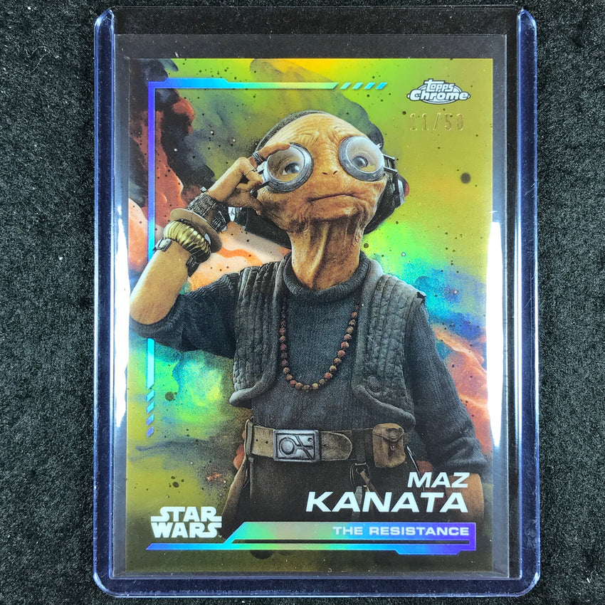 2024 Topps Chrome Star Wars MAZ KANATA Base Gold 11/50 #134