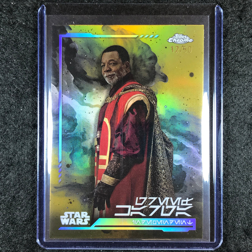 2024 Topps Chrome Star Wars GREEF KARGA Aurebesh Gold 12/50 #43