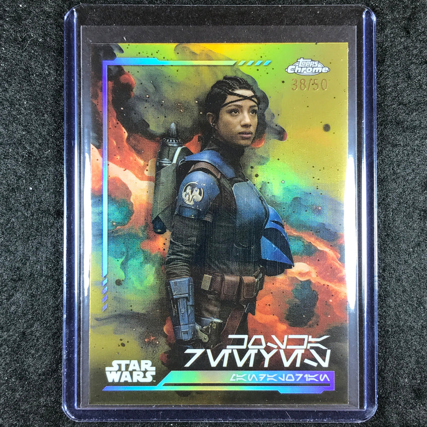 2024 Topps Chrome Star Wars KOSKA REEVES Aurebesh Gold 38/50 #46
