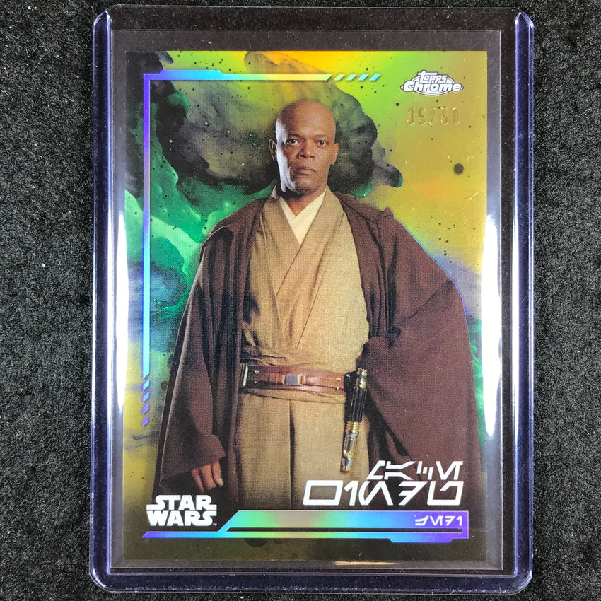 2024 Topps Chrome Star Wars MACE WINDU Aurebesh Gold 35/50 #138