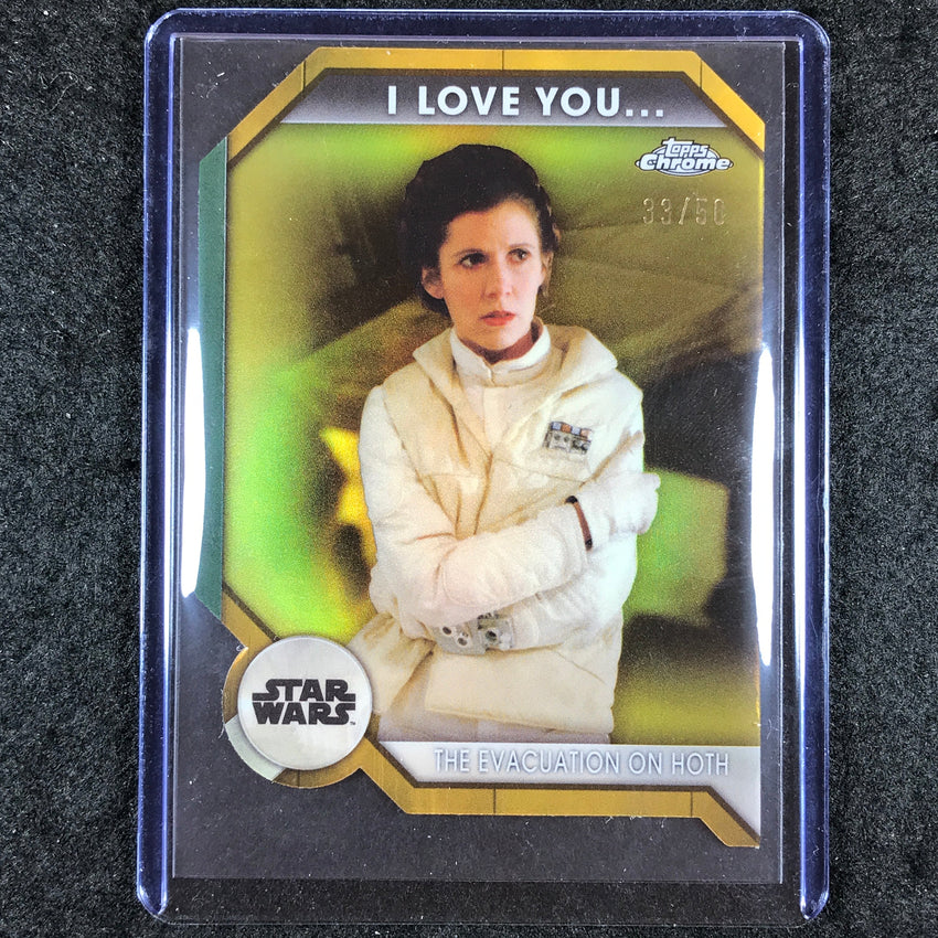 2024 Topps Chrome Star Wars THE EVACUATION ON HOTH I Love You I Know Gold 33/50