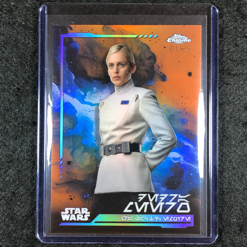 2024 Topps Chrome Star Wars DEDRA MEERO Aurebesh Rebel Orange 1/25